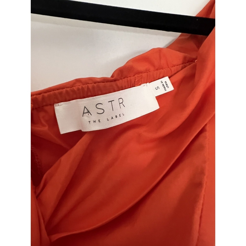 Astr The Label Orange Off Shoulder Poplin Dress Women's Size Small NWT - Picture 7 of 8